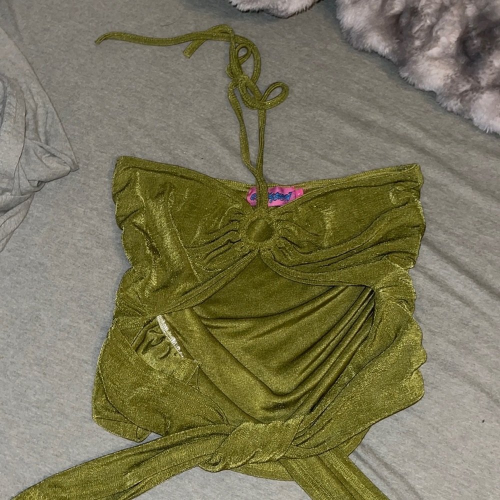 Olive green crop top